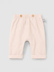 Plain pull-up pants in linen with cotton | Pink | Snug