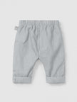 Plain pull-up pants in linen with cotton | Greyish Blue | Snug