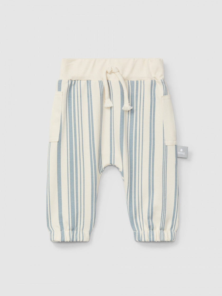 Printed plush pull-up pants | Mint Stripe | Snug
