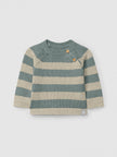 Striped knitted jumper | Mint/Linen | Snug