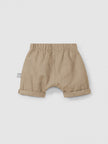 Plain pull-up shorts in linen with cotton | Coffee | Snug