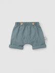 Plain pull-up shorts in linen with cotton | Mint Blue | Snug