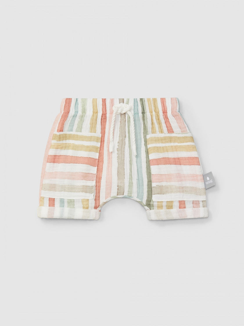 Multi-colour striped pull-up shorts | Multicolor | Snug