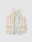 Multi-colour striped dungaree shorts | Multicolor | Snug