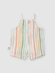 Multi-colour striped dungaree shorts | Multicolor | Snug
