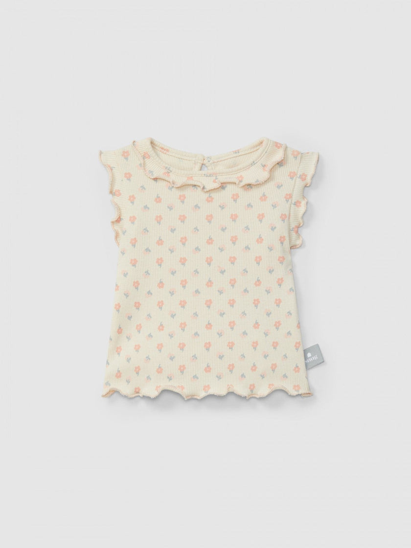 Ribbed jersey singlet floral print | Pink | Snug