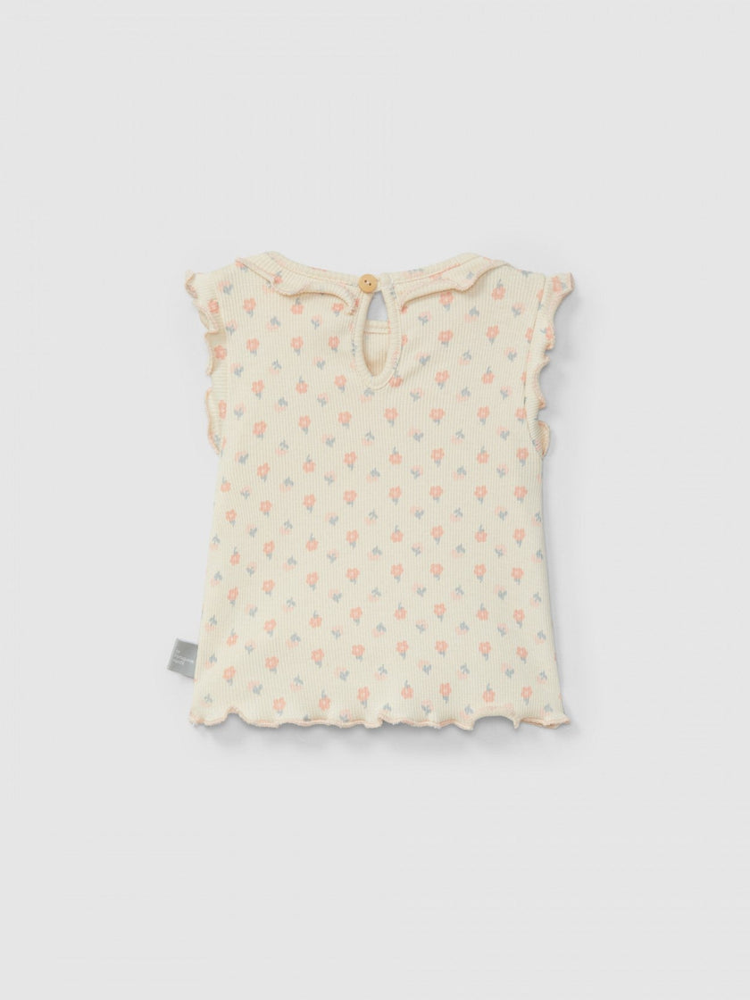 Ribbed jersey singlet floral print | Pink | Snug