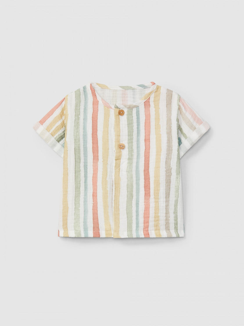 Multi-colour striped short-sleeve shirt | Multicolor | Snug