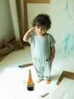 Cotton striped jumpsuit | Mint Blue | Snug