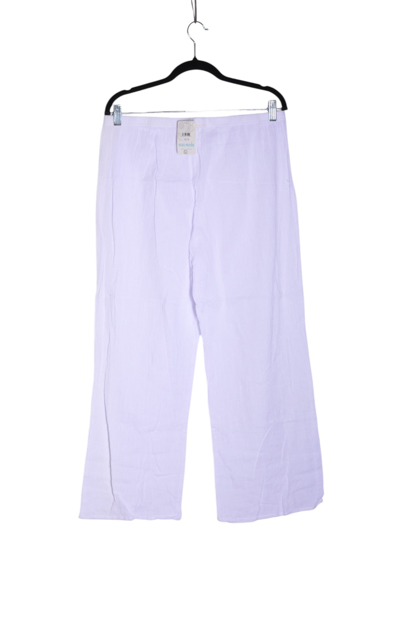 SUN MODA Women Palazzo Pants Regular fit in White - L, XL