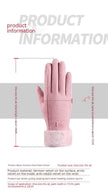 Fleece Lined Padded Warm Keeping Cute Suede Riding Gloves
