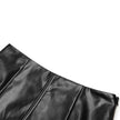 Russian Leather Midi Skirt PU Outer Belt Lining Side Zipper Back Zipper Design Sheath Women's Summer Side Slit Skirt