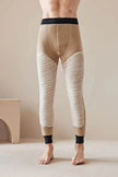 Men's Cotton Pants Graphene Waist Support Fleece-lined Long John Loungewear Sleepwear