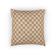 Woven Checkered Pattern Pillow | Neutral Brown Geometric Throw Pillow