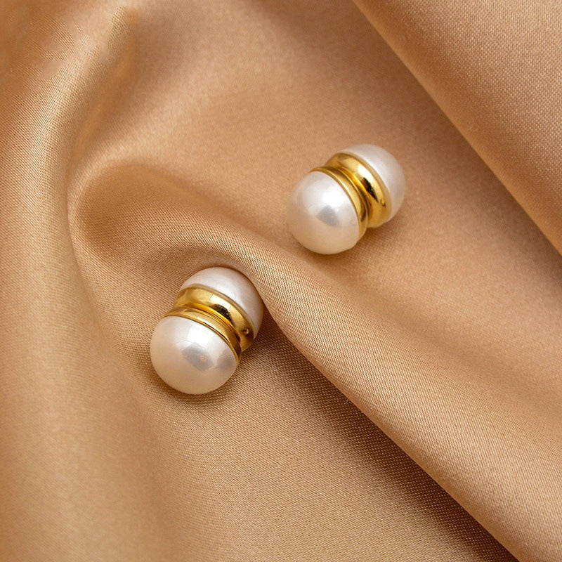 Magnetic Pearl Ear Studs – No Piercing Korean Style Alloy Earrings