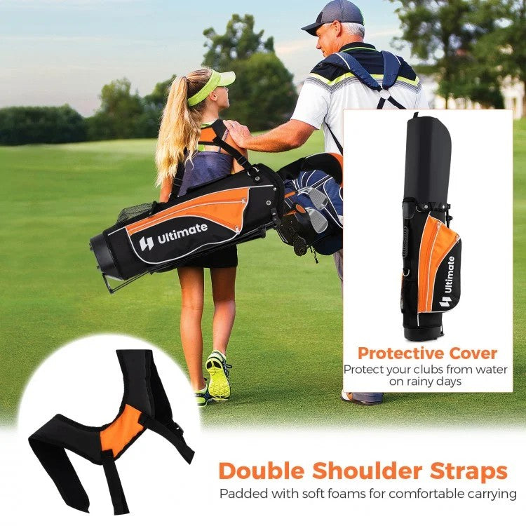 Complete Junior Golf Club Set for Kids Age 11–13 with Stand Bag, Fairway Wood, Irons & Putter