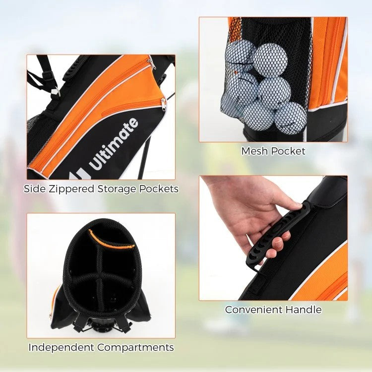 Complete Junior Golf Club Set for Kids Age 11–13 with Stand Bag, Fairway Wood, Irons & Putter