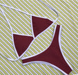 Women's Halter Triangle Bikini Set – Contrast Trim