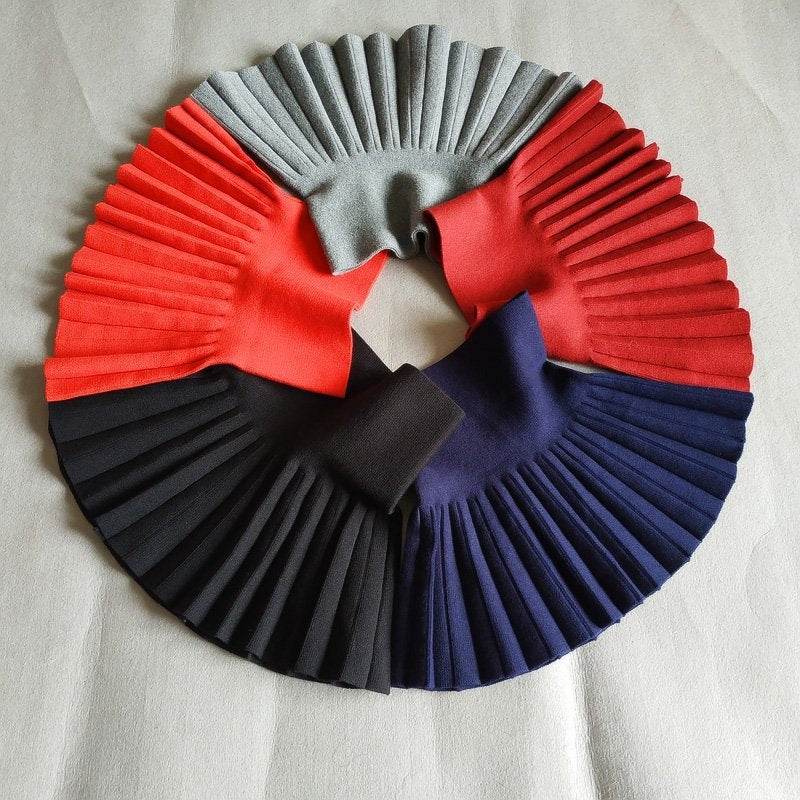 Girls Autumn Clothing Knitted Skirt High Waist Pleated Mini Skirt