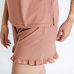 Ladies' Bamboo 2-Piece Short Sleeve Lounge Set | Olive Rib