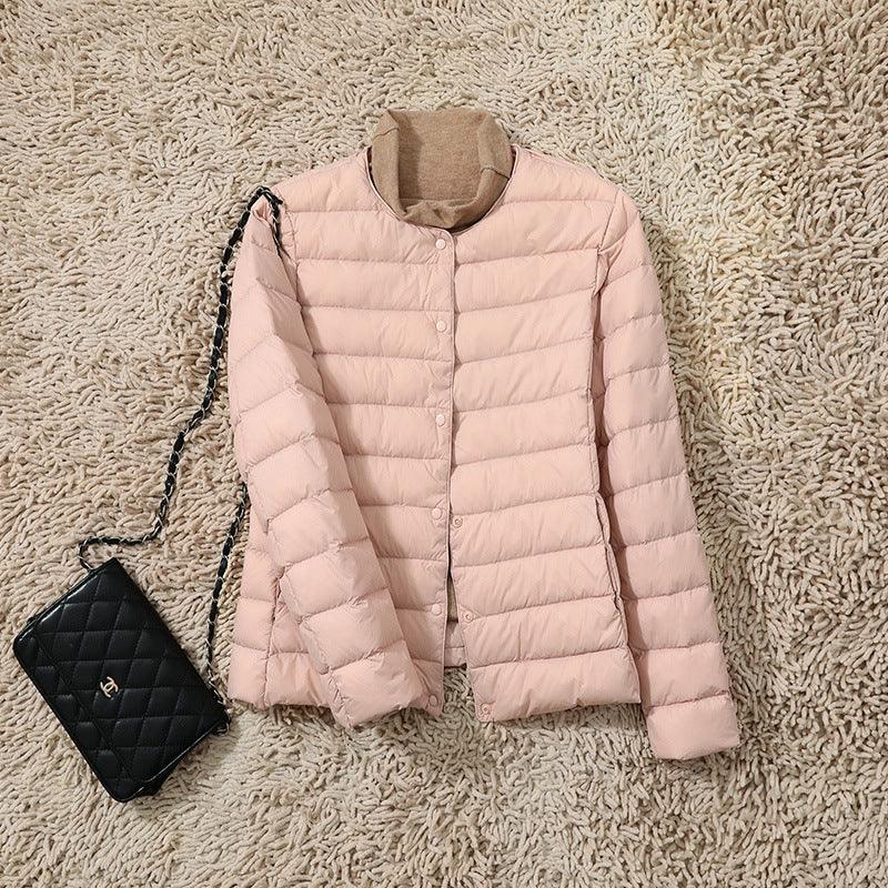 Women's Lightweight Short Inner-wear Round-neck Thermal Jacket