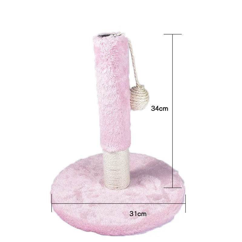 Cat Scratching Post with Platform & Hanging Toy – Multi Level Cat Tree Scratcher with Plush Bed