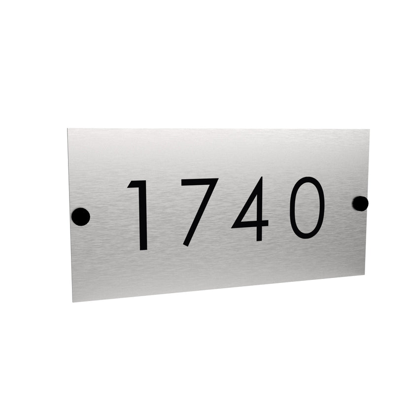 DeVille - Plaque d'adresse rectangle horizontale en stainless - 1740