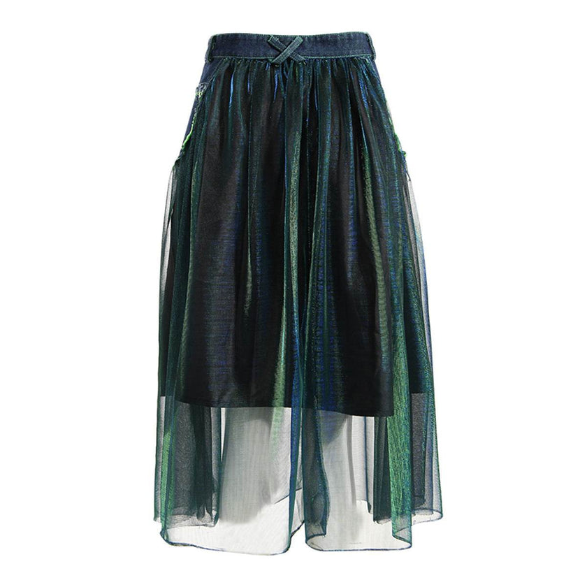 Denim Midi Skirt A Line Mid Length Street Style