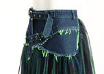 Denim Midi Skirt A Line Mid Length Street Style