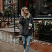 Women's Polerones Fleece Hoodie Pullover fall Winter Zipper Pocket Sweatshirt