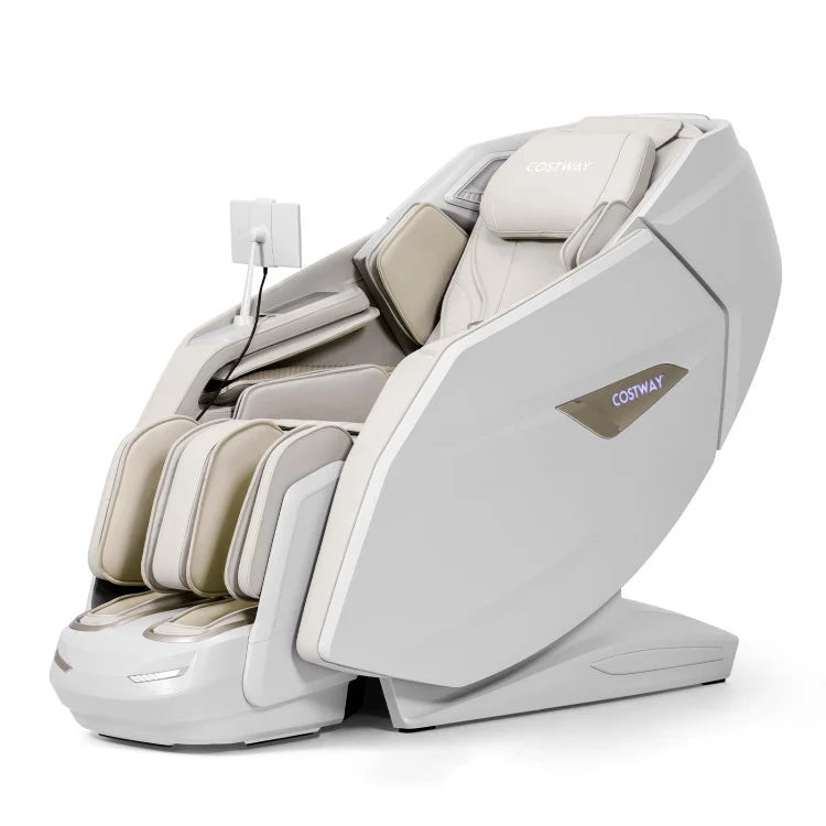 Mega Sale-2025 Model-Costway- Kenzo-Premium 4D+3D Dual Roller System Hybrid Flex Track Zero Gravity Full Body Massage Chair w/ Heart Rate Monitor,Fragrance Therapy, Waist & Calf Heater, Calves & Foot Rollers, Thai Stretch, Voice Control