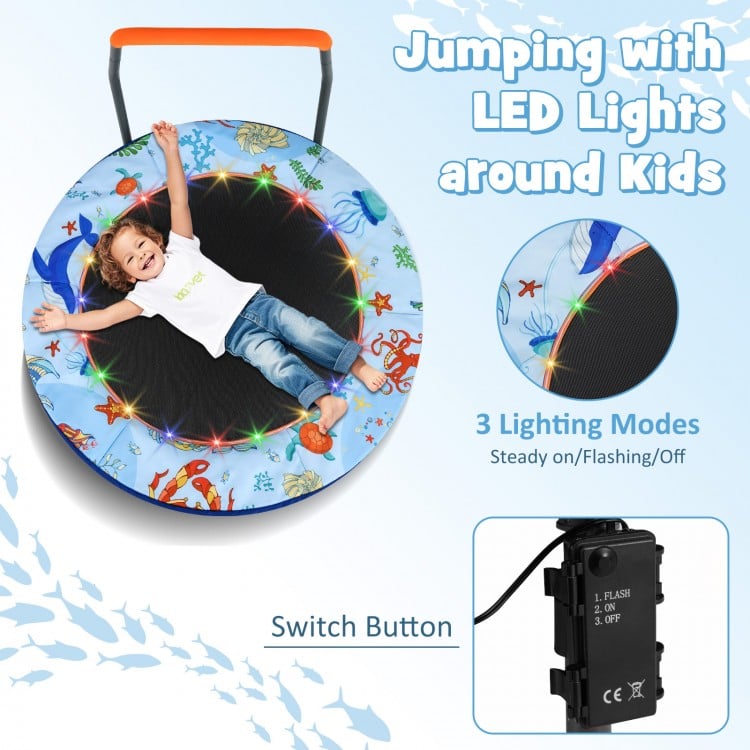 Mini Trampoline Folding Small Rebounder for Kids with Lights