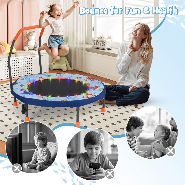 Mini Trampoline Folding Small Rebounder for Kids with Lights