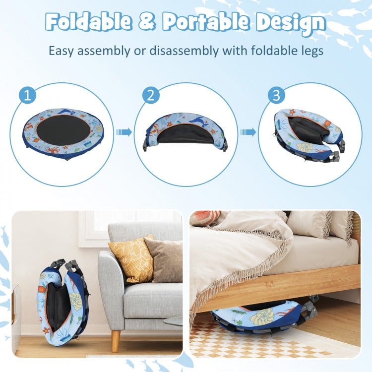 Mini Trampoline Folding Small Rebounder for Kids with Lights