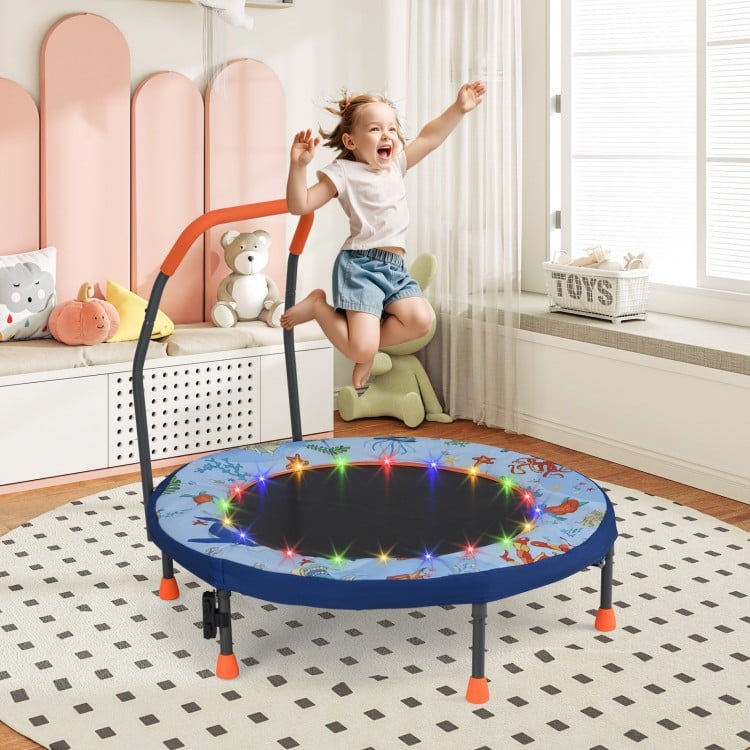 Mini Trampoline Folding Small Rebounder for Kids with Lights