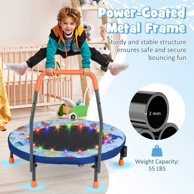 Mini Trampoline Folding Small Rebounder for Kids with Lights