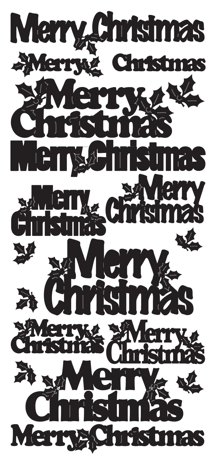 Peel-Off Stickers Merry Christmas var. sizes