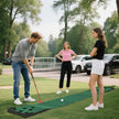 11 FT Indoor Outdoor Putting Green Mat Set with 2 Adjustable Putters & 6 Golf Balls