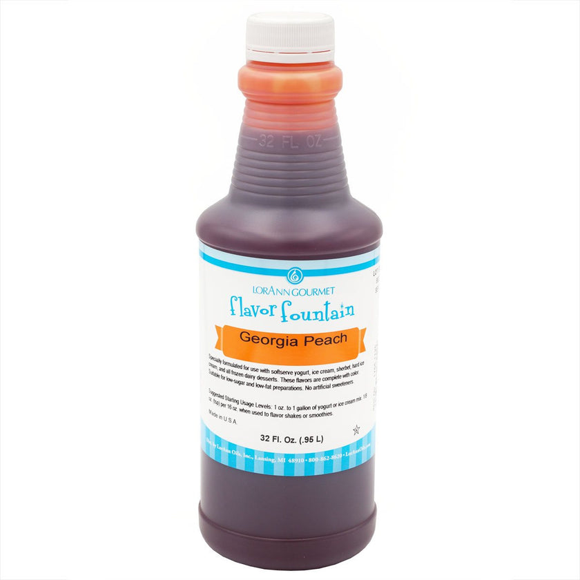 Georgia Peach Flavor Fountain - 4 oz. - 32 oz. - Ice Cream and Beverage Flavors - LorAnn Oils - Canadian Distribution - Ships Free Within Canada on Orders Above CAD $199