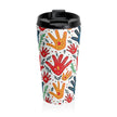 Travel Mug — Colorful Handprint Pattern Stainless Steel Tumbler
