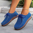 Women's Suede Lace-Up Flat Casual Loafers