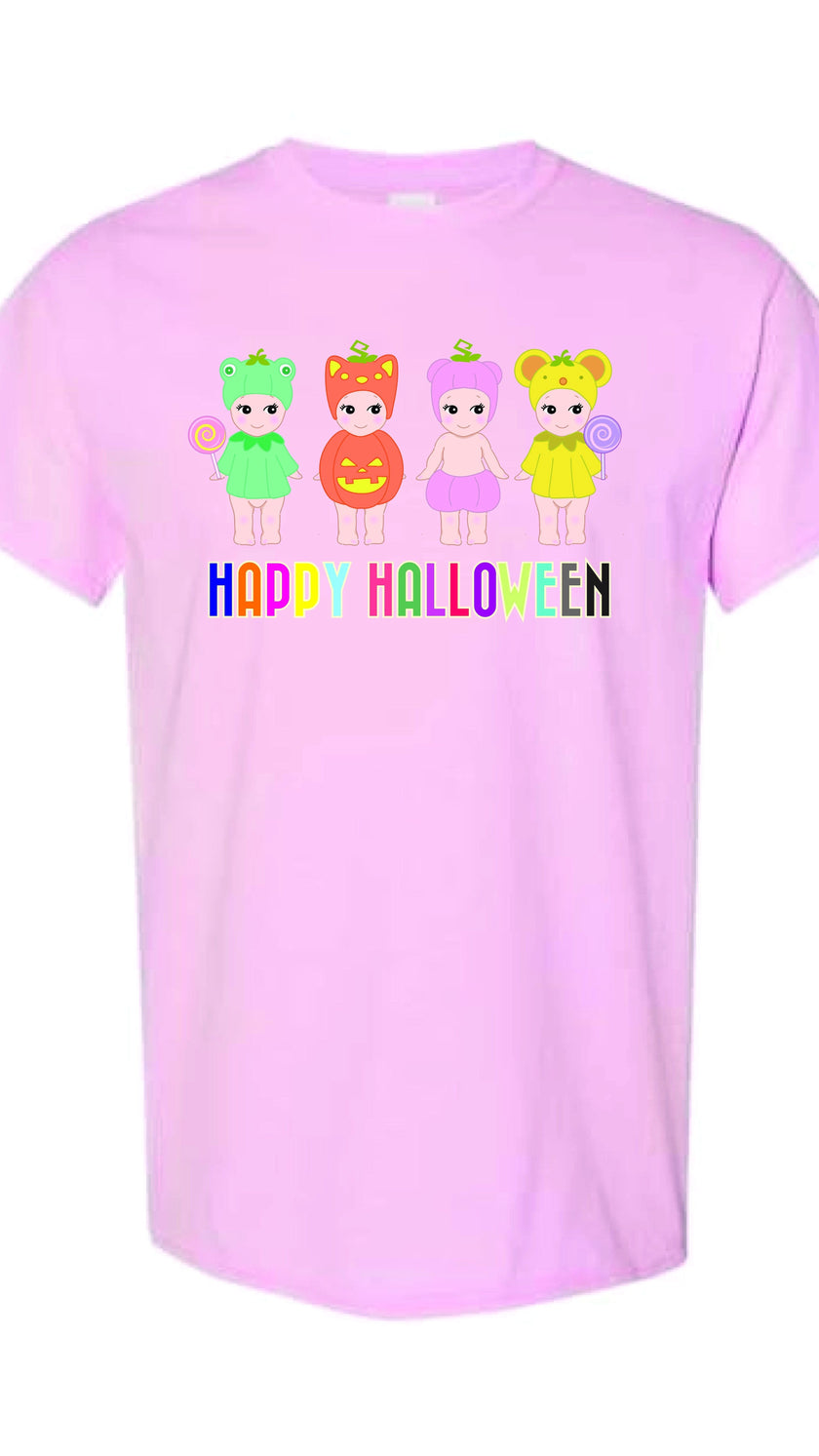 [Adult size] Halloween Sonny Angel T-Shirt – Cute Spooky Angel Graphic Tee, Unisex 100% Cotton