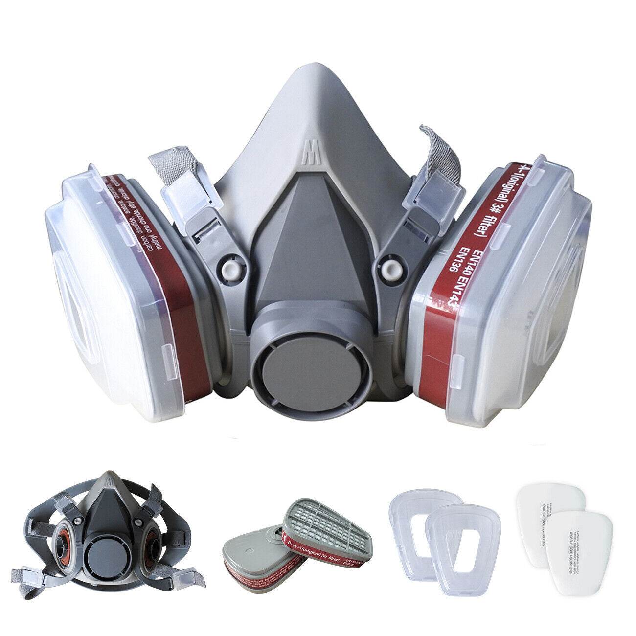 7in1 Half Face Gas Mask Facepiece Spray Painting Respirator Reusable Safety protective mask