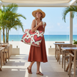 Heart Pattern Weekender Bag – Romantic Red Watercolor Travel Tote