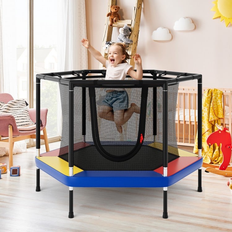 4 FT Small Toddler Recreational Trampoline with Safety Enclosure Net