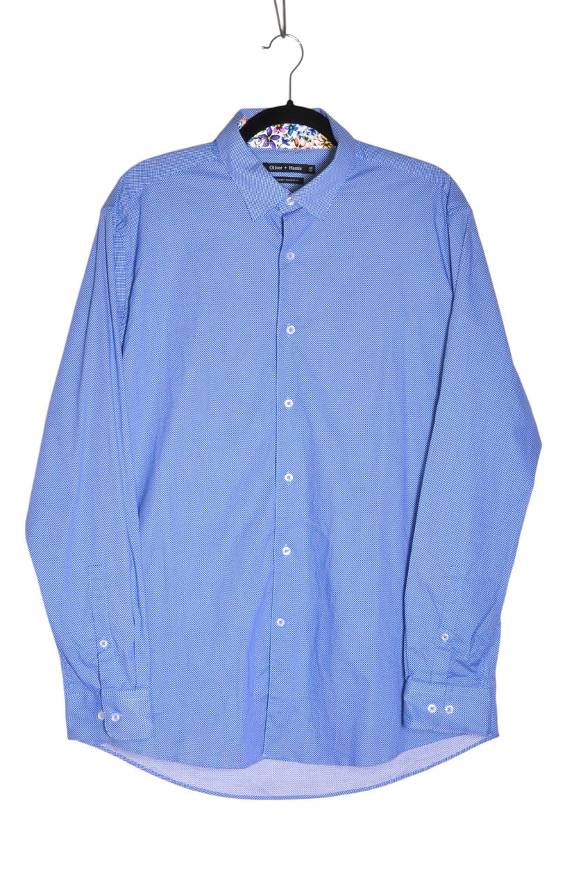 OLIVIER + HARRIS Men Button Down Tops Regular fit in Blue - 16