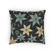 Star Floral Pattern Woven Pillow | Teal Gold Floral Throw Pillow