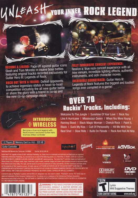 Guitar Hero III: Legends of Rock (Guitar Not Included) (usagé)