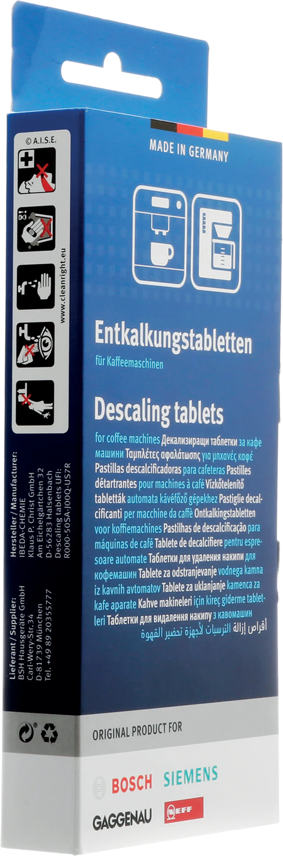Bosch 00311975 Coffee Maker Descaling Tablets