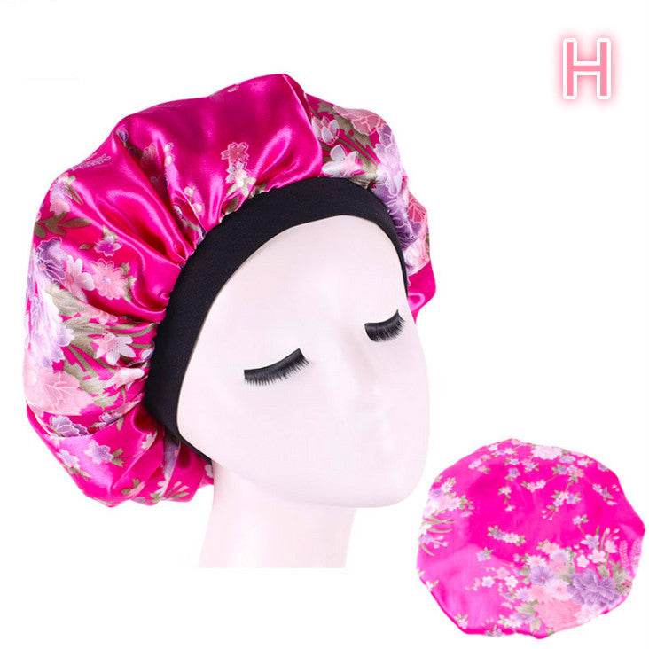 Beauty print Satin Silk Hair Bonnet for sleeping